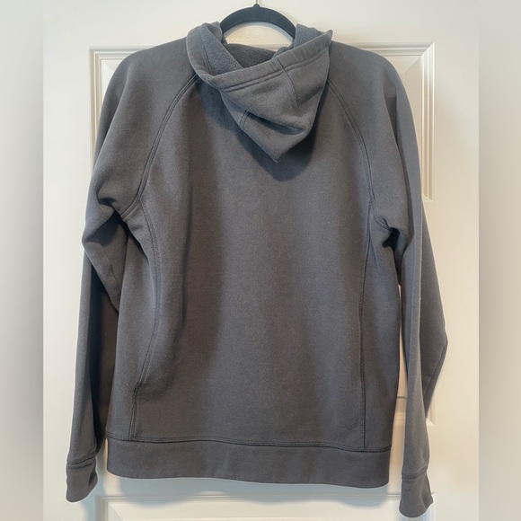 adidas Oversized Dark Gray Pullover Hoodie with White Logo - Picture 2 of 4